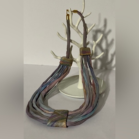 Handmade 1990’s Artisan Silk Necklace - Length = 18” - Picture 2 of 7